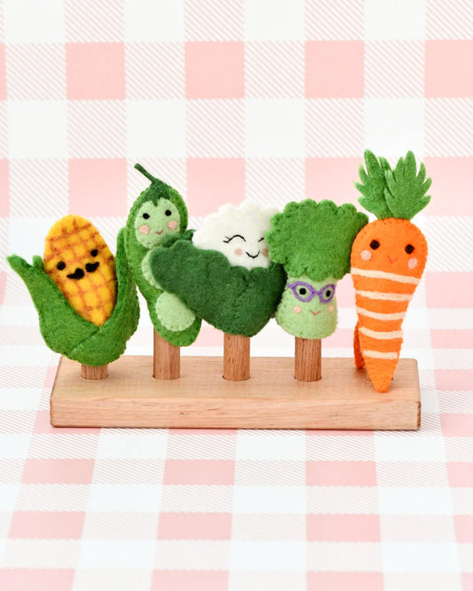 Tara Treasures Vegetables Felt Finger Puppets