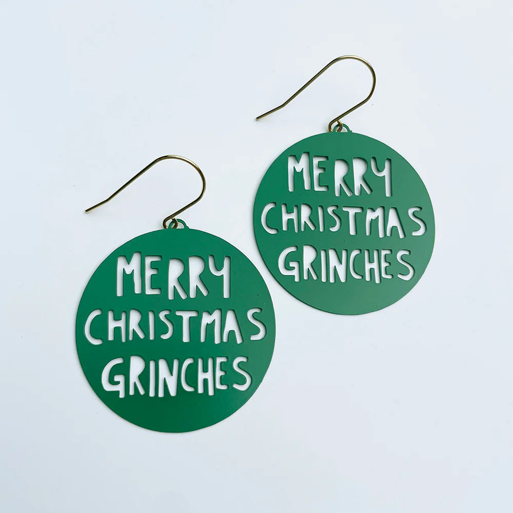 Denz Merry Christmas Grinches Earrings