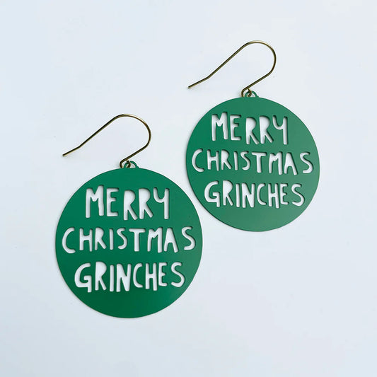 Denz Merry Christmas Grinches Earrings