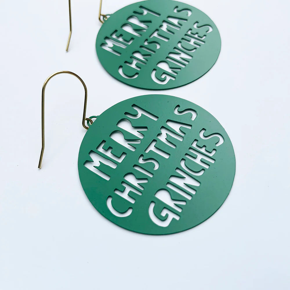 Denz Merry Christmas Grinches Earrings