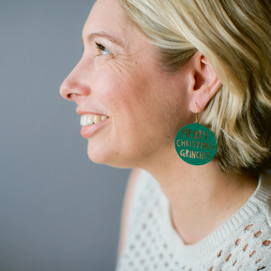 Denz Merry Christmas Grinches Earrings