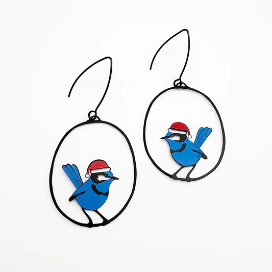 Denz Midi Wren Christmas Earrings