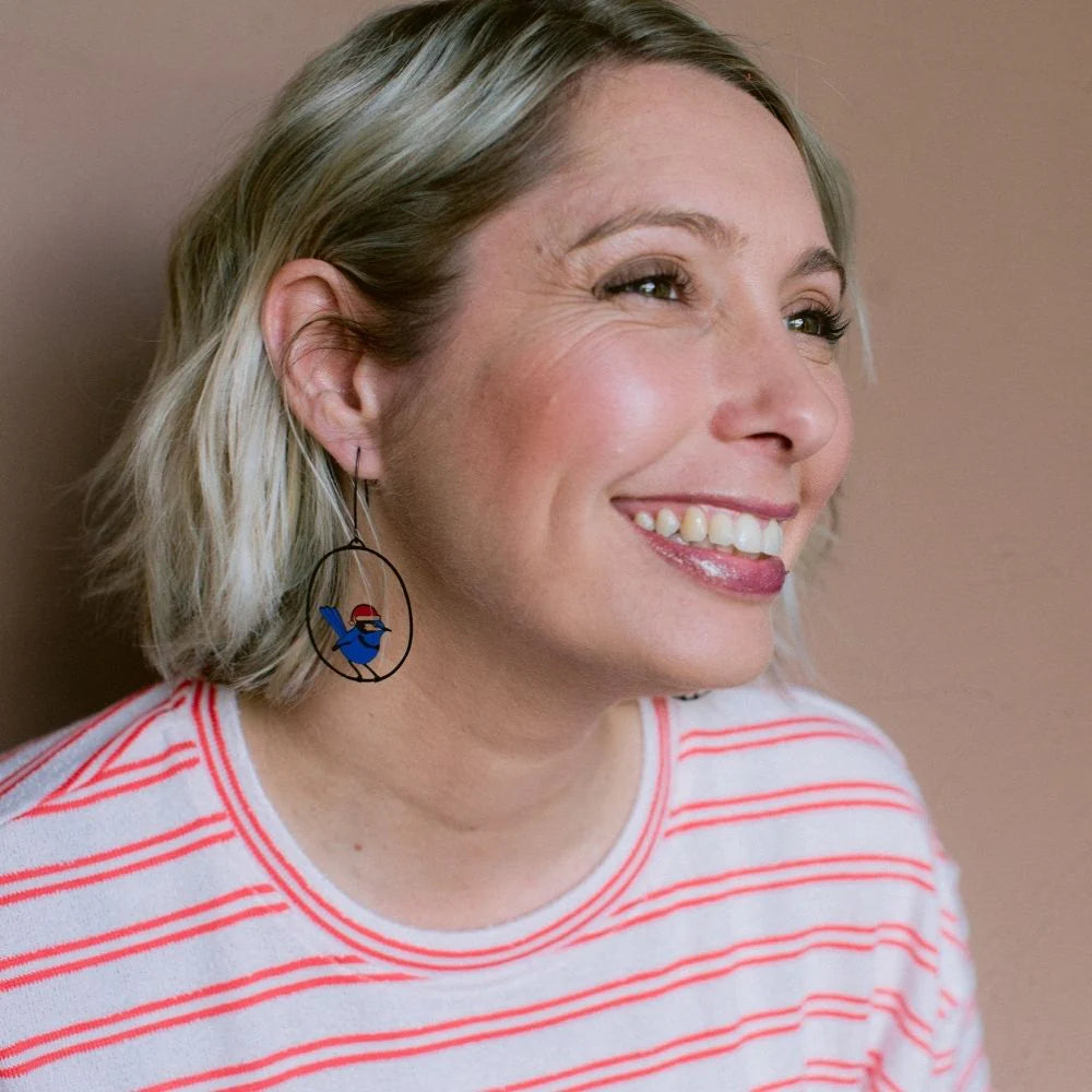Denz Midi Wren Christmas Earrings