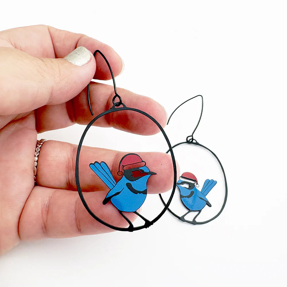 Denz Midi Wren Christmas Earrings