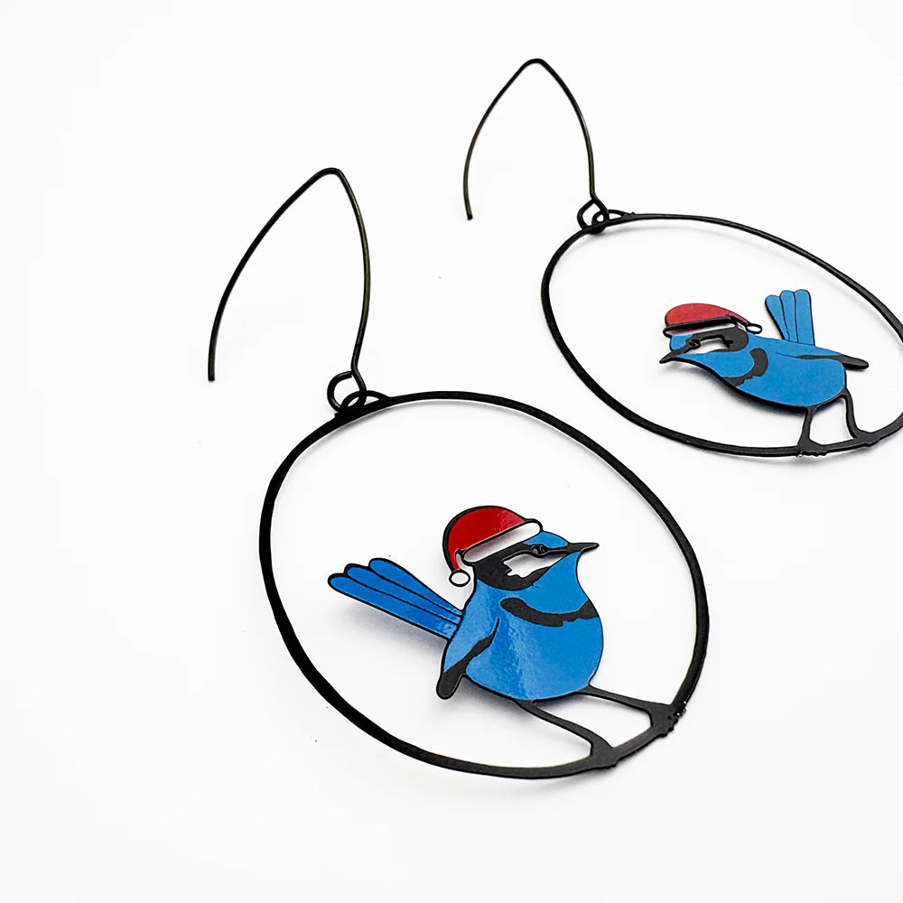 Denz Midi Wren Christmas Earrings