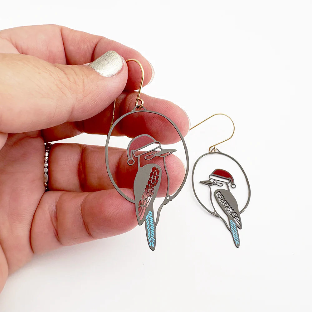 Denz Midi Kookaburra Christmas Earrings