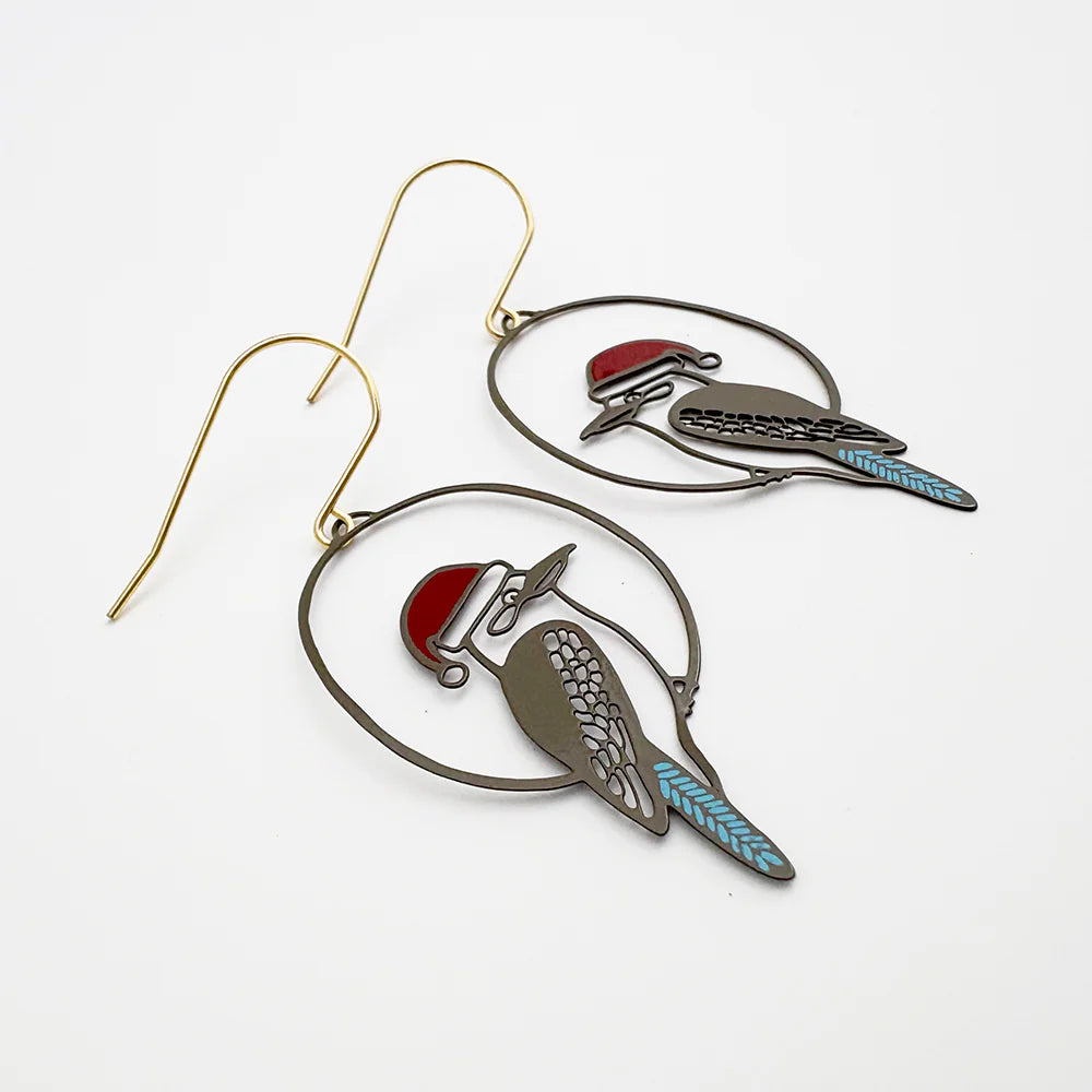 Denz Midi Kookaburra Christmas Earrings