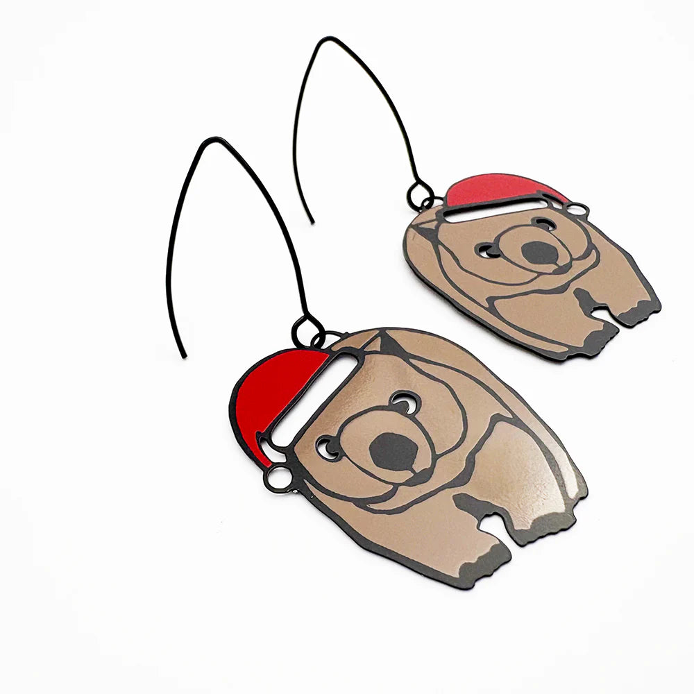 Denz Midi Wombat Christmas Earrings