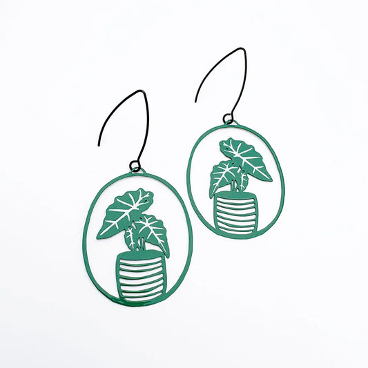Denz Alocasia Plant Midi Earrings