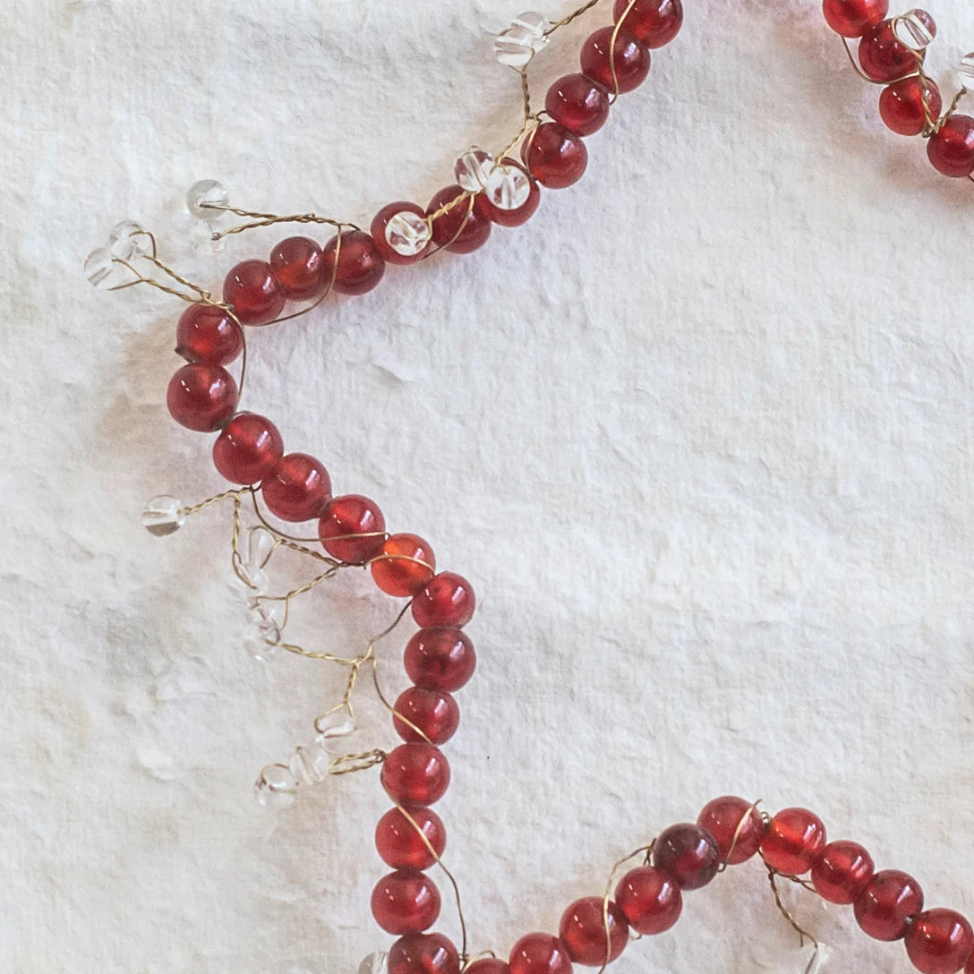 Red Hanging Beaded Star