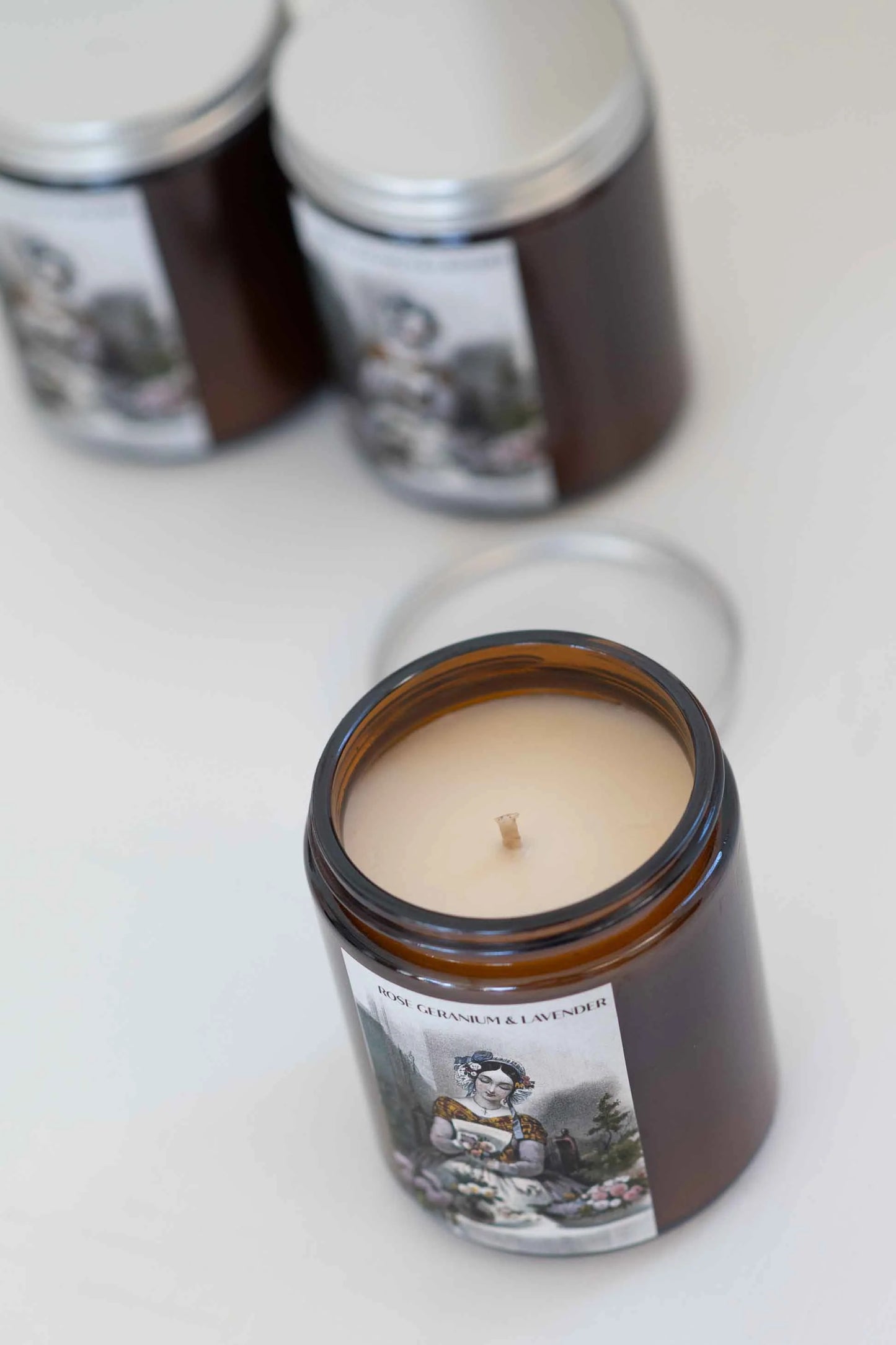 Lazybones Rose Geranium and Lavender Candle