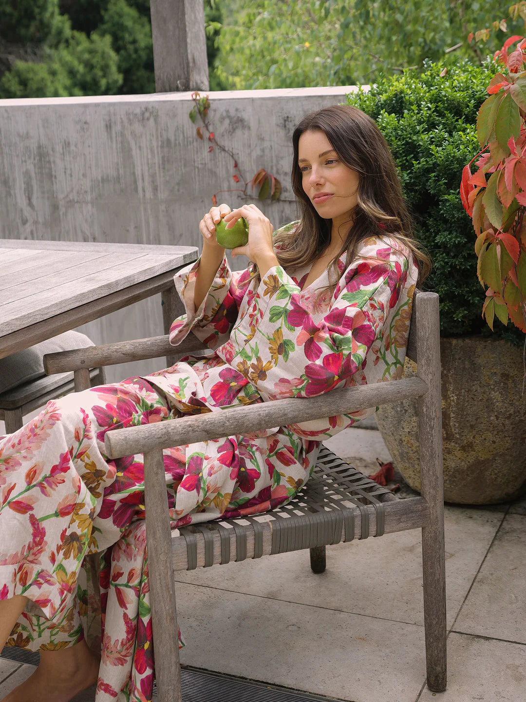 Bonnie and Neil Lupin Multi Linen Robe