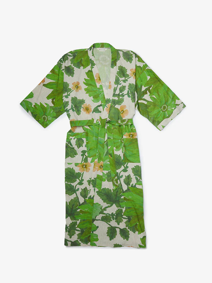 Bonnie and Neil Marigold Leaf Linen Robe