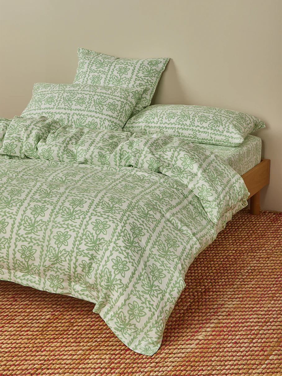 Bonnie and Neil Daisy Sage Pillowcases