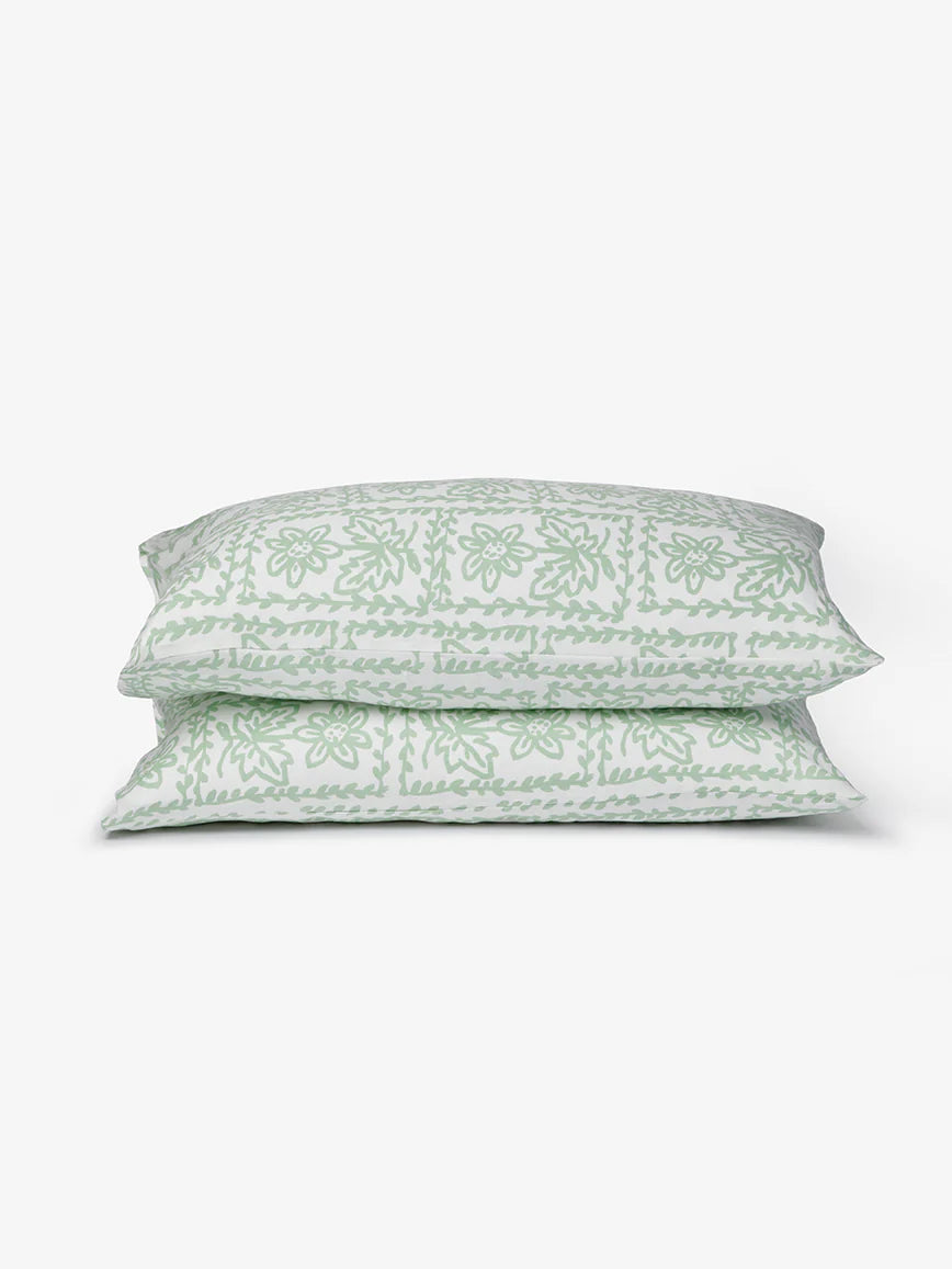 Bonnie and Neil Daisy Sage Pillowcases