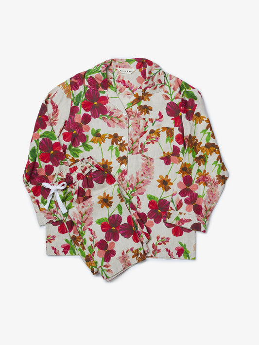 Bonnie and Neil Lupin Multi Linen Pjs