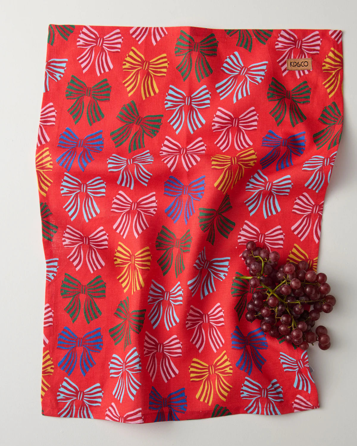 Kip and Co Festive Bows Tea Towel