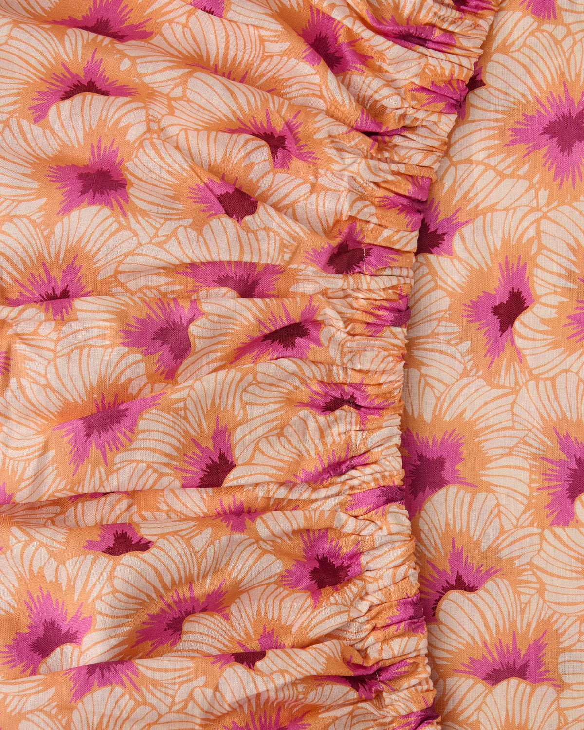 Kip and Co Fitted Sheet Peach Hibiscus