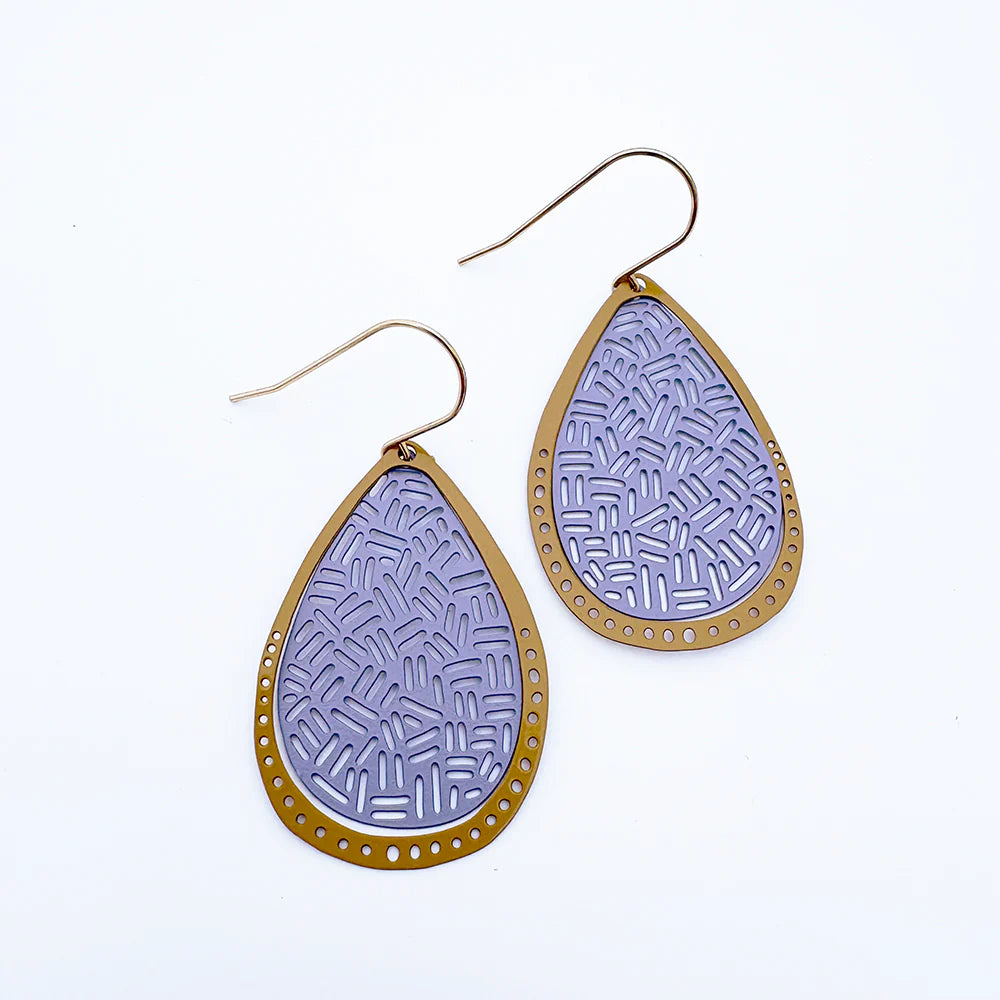 Denz earrings - Boho Lilac Mustard