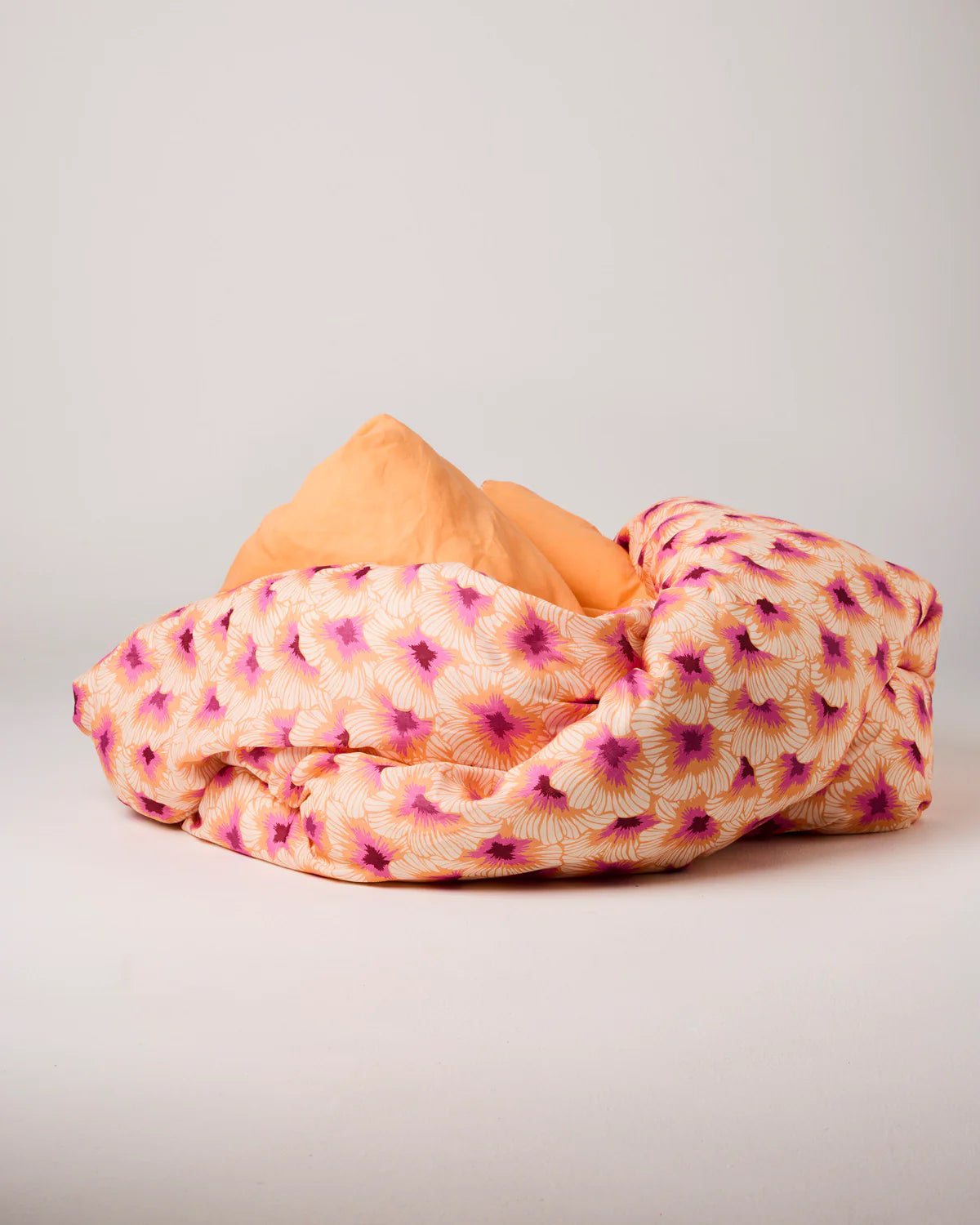 Kip and Co Peach Hibiscus Linen Quilt Cover