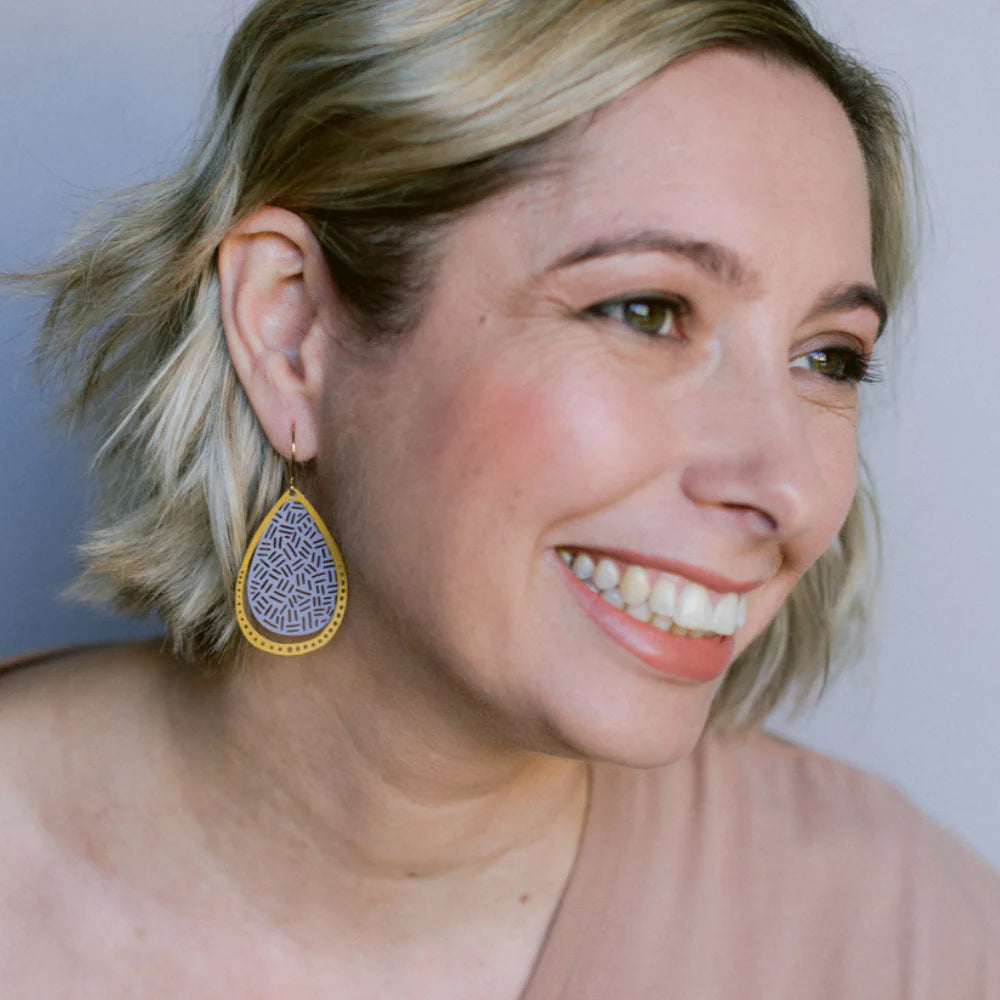 Denz earrings - Boho Lilac Mustard
