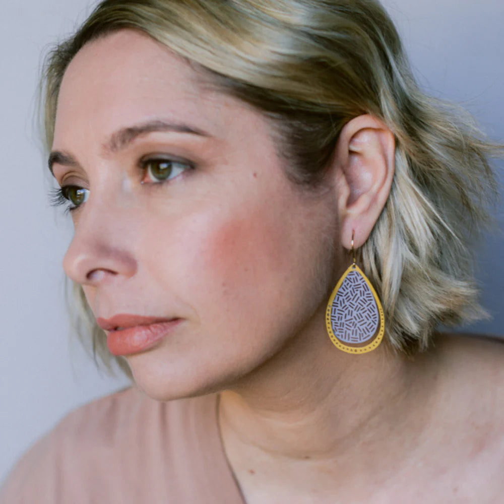 Denz earrings - Boho Lilac Mustard