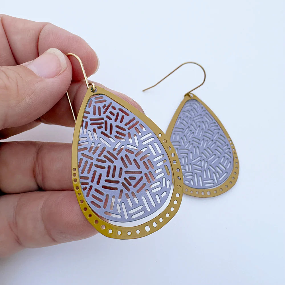 Denz earrings - Boho Lilac Mustard