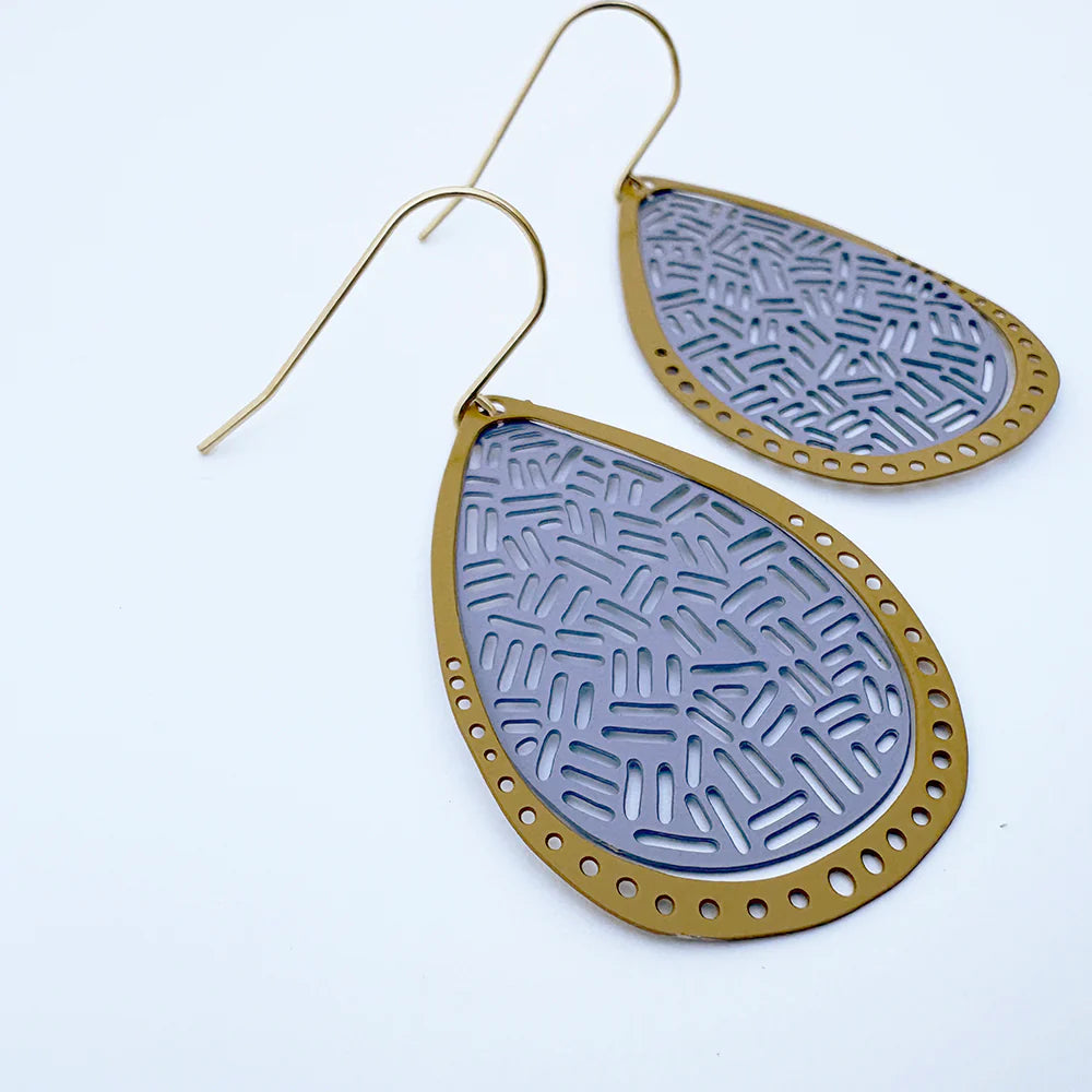 Denz earrings - Boho Lilac Mustard