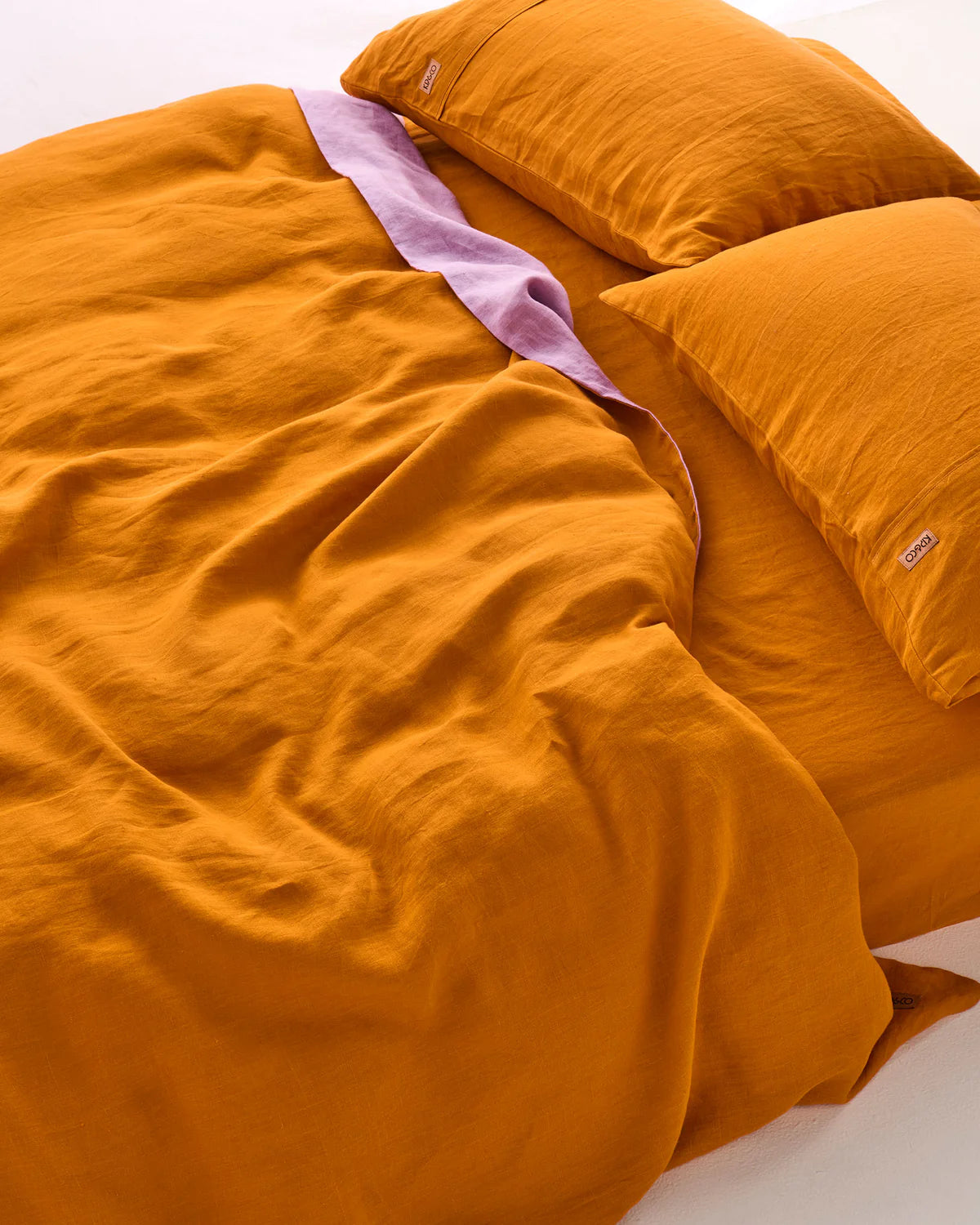 Kip and Co Linen Fitted Sheet Marmalade