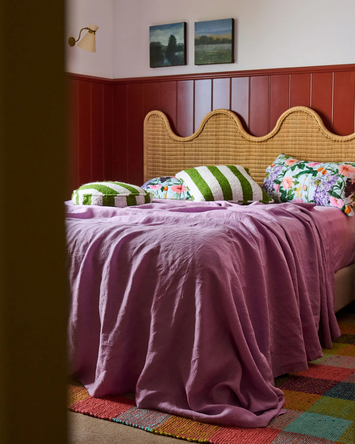 Kip and Co Linen Flat Sheet Wisteria