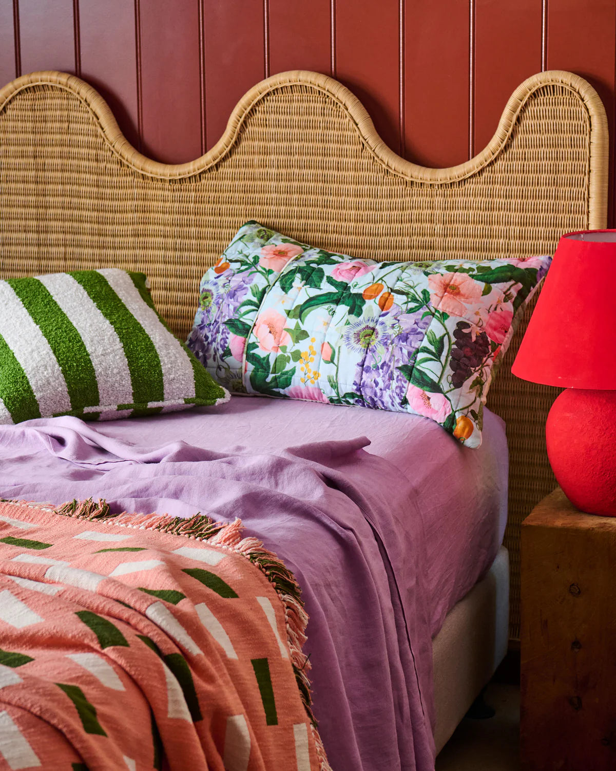 Kip and Co Linen Fitted Sheet Wisteria