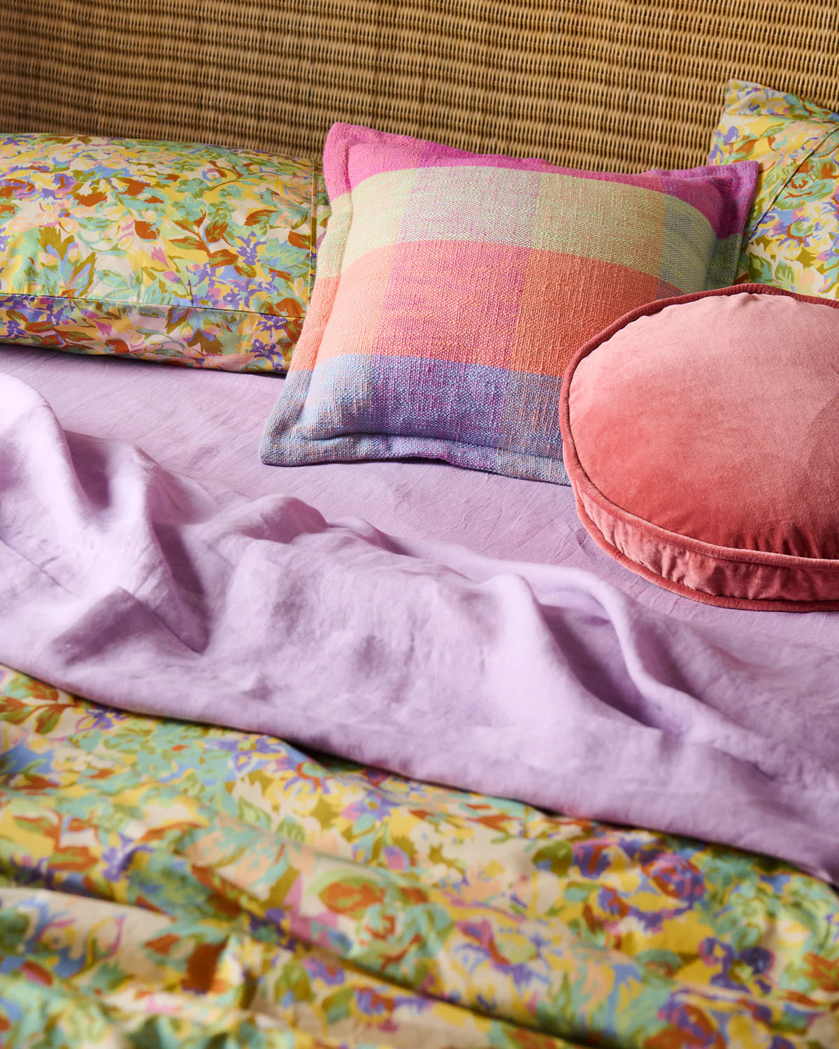 Kip and Co Linen Fitted Sheet Wisteria