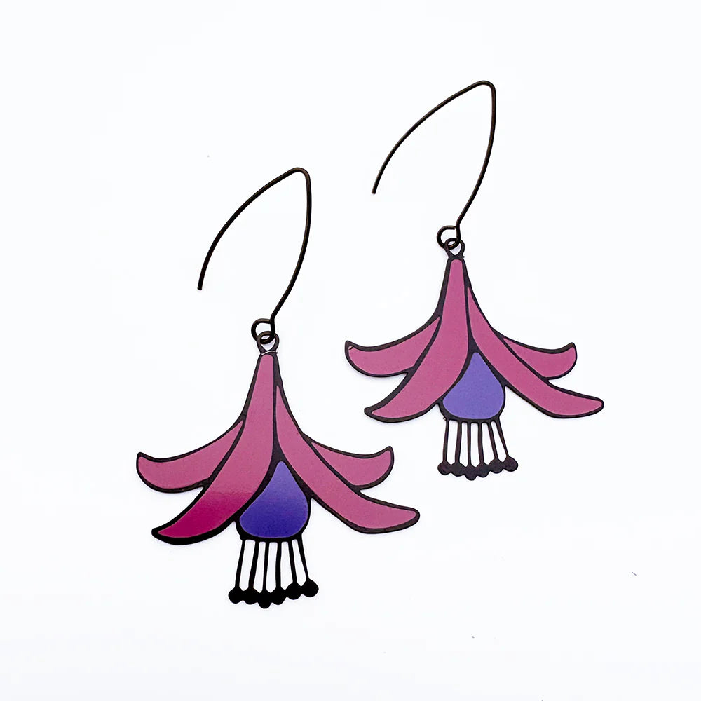 Denz earrings - Fuschia Flower