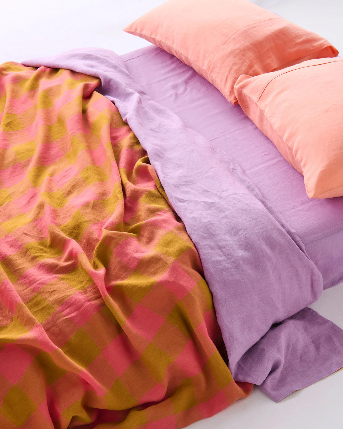 Kip and Co Linen Fitted Sheet Wisteria