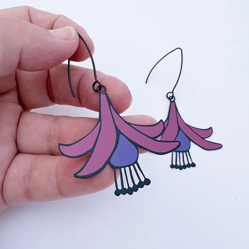 Denz earrings - Fuschia Flower