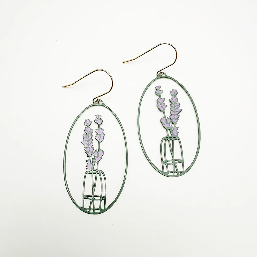 Denz earrings - Lavender Vase Lavender/Sage