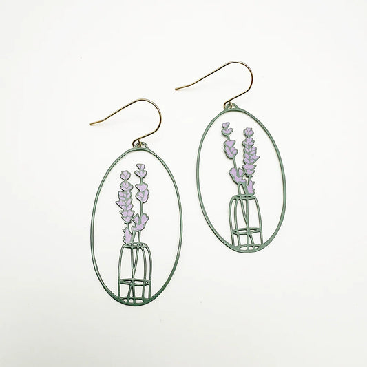 Denz earrings - Lavender Vase Lavender/Sage