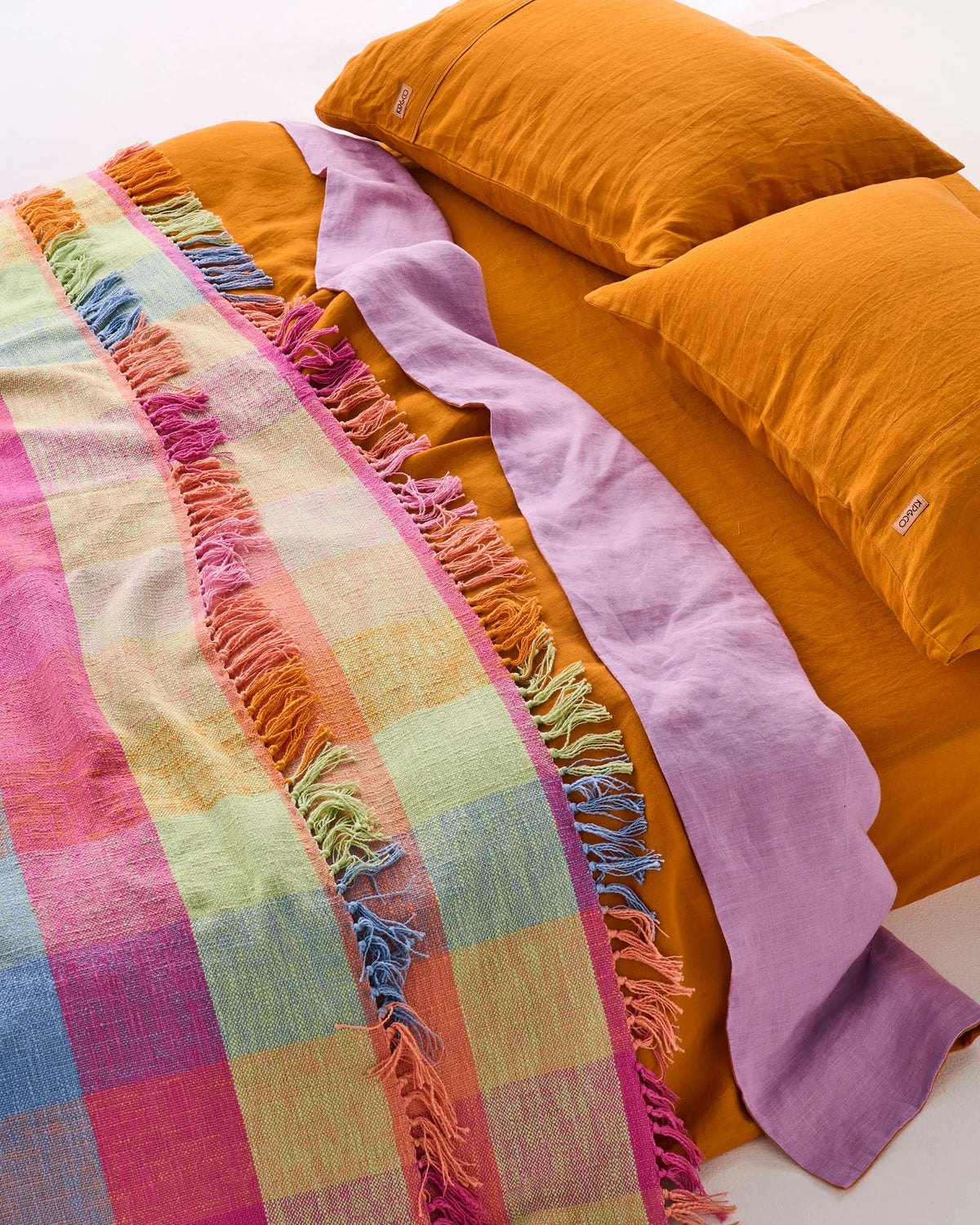 Kip and Co Linen Pillowcases - Marmalade