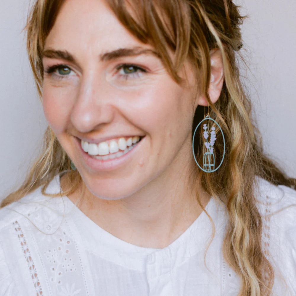 Denz earrings - Lavender Vase Lavender/Sage