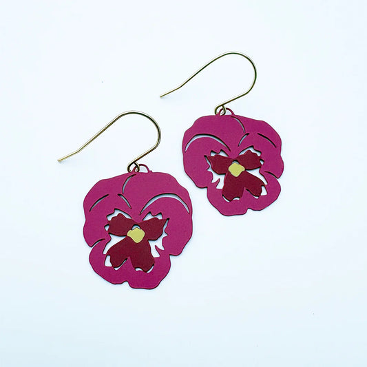 Denz earrings - Pansy Pink/Cherry