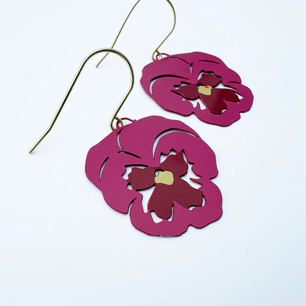 Denz earrings - Pansy Pink/Cherry