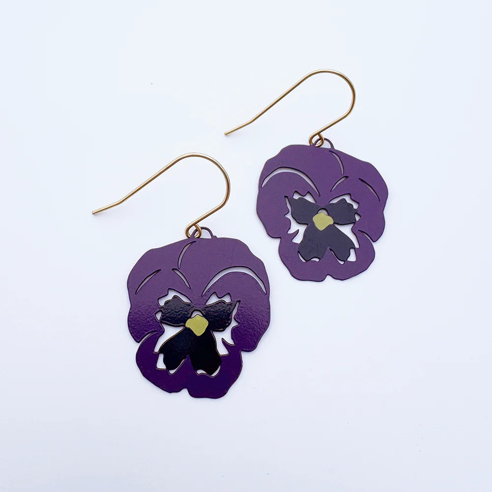 Denz earrings - Pansy Violet/Purple