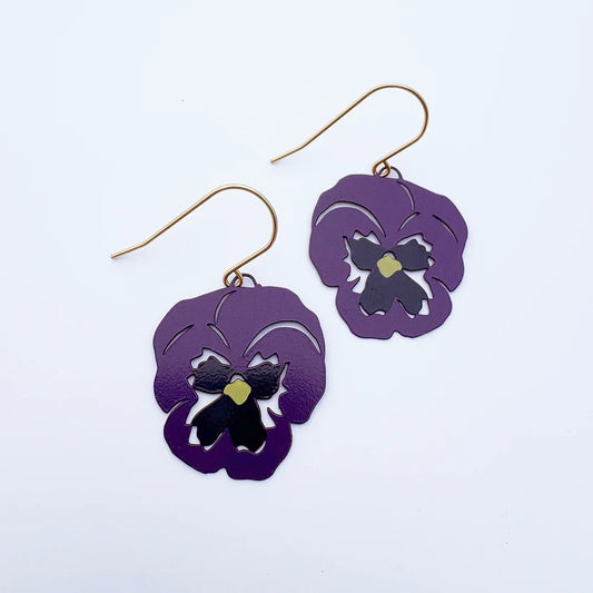 Denz earrings - Pansy Violet/Purple