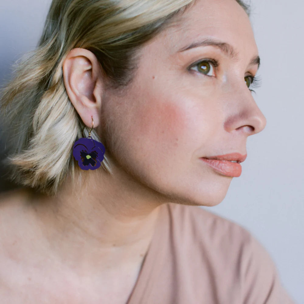 Denz earrings - Pansy Violet/Purple