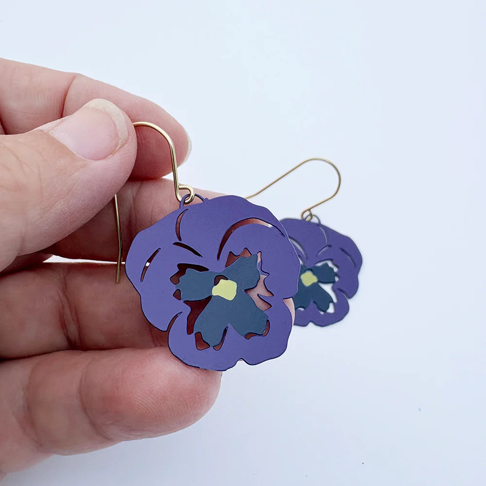 Denz earrings - Pansy Violet/Purple