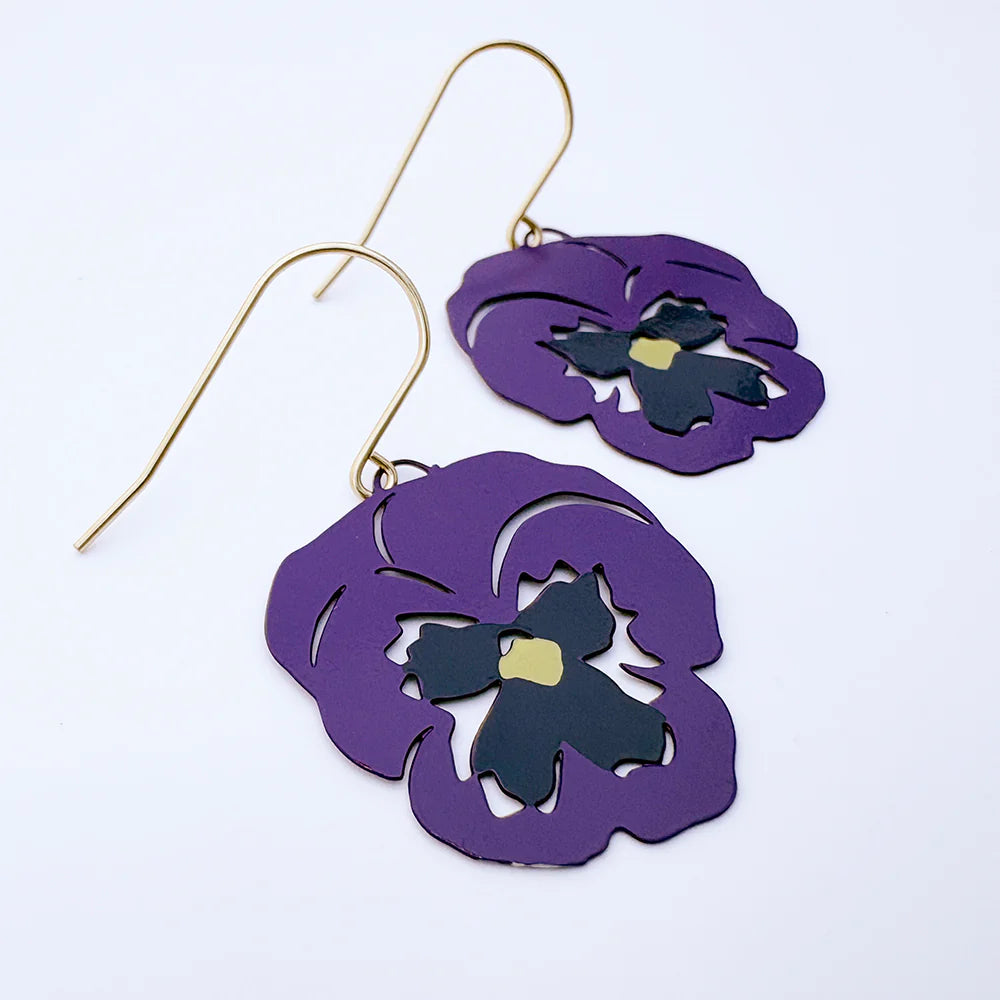 Denz earrings - Pansy Violet/Purple