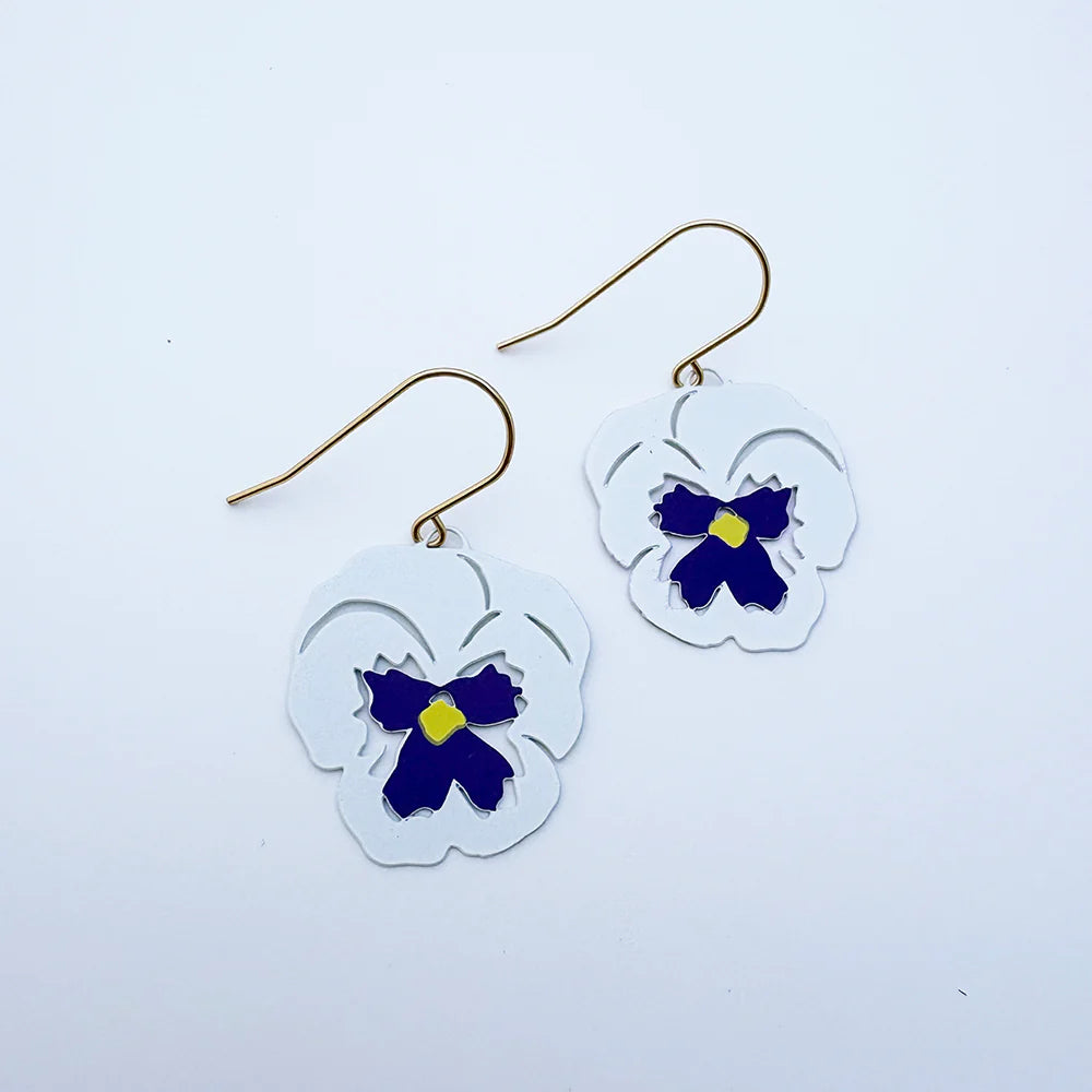 Denz earrings - Pansy White/Violet