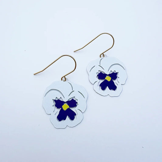 Denz earrings - Pansy White/Violet