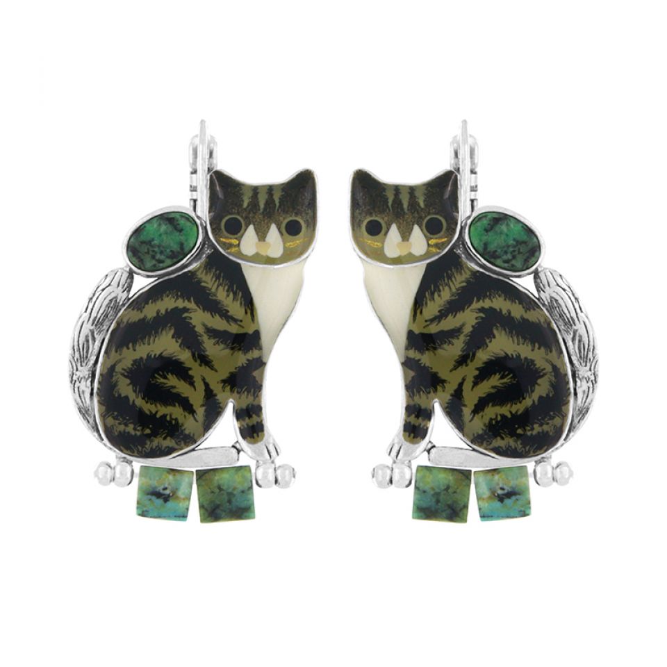 Taratata Jewellery - Tabby Cat Lever Back Earrings