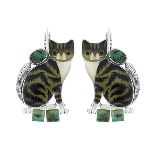 Taratata Jewellery - Tabby Cat Lever Back Earrings